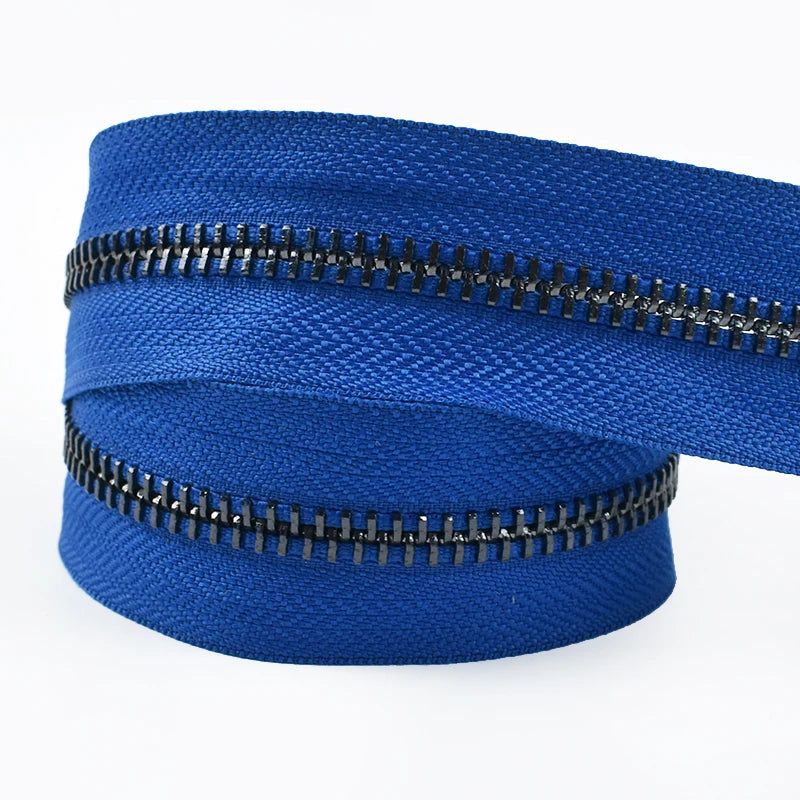 2/70Yards Meetee 5# Metal Zippers Tapes for Sewing Garment Bags Clothes Jacket Zipper Repair Kits Tailor Crafts Accessories