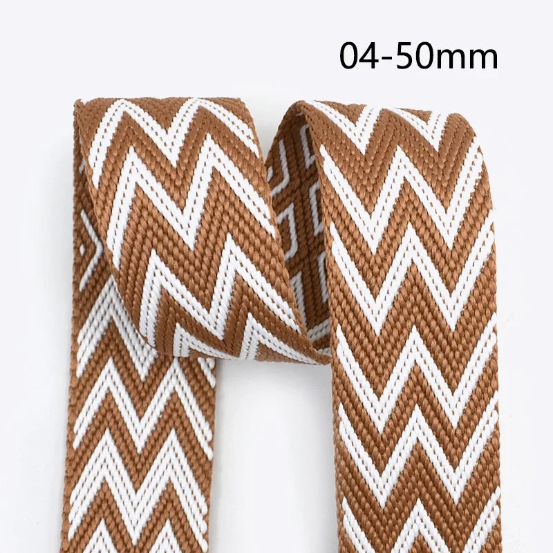 5/150M 2.2mm Thick 38/50mm Polyester Jacquard Webbing Canvas Ribbon for Strap Belt Tape Bag Backpack DIY Sewing Biasband Accessories