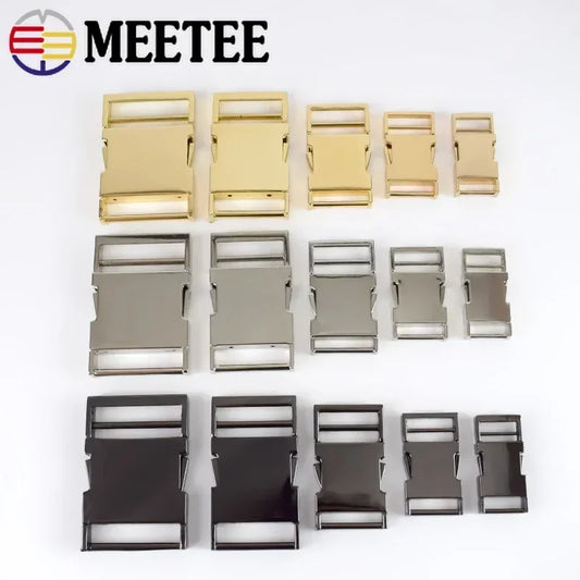 5/100Pcs Meetee Metal Side Release Buckles 14/19/25/31/38/50mm Pet Collar Backpack Bag Webbing Buckle DIY Paracord Bracelet Hardware
