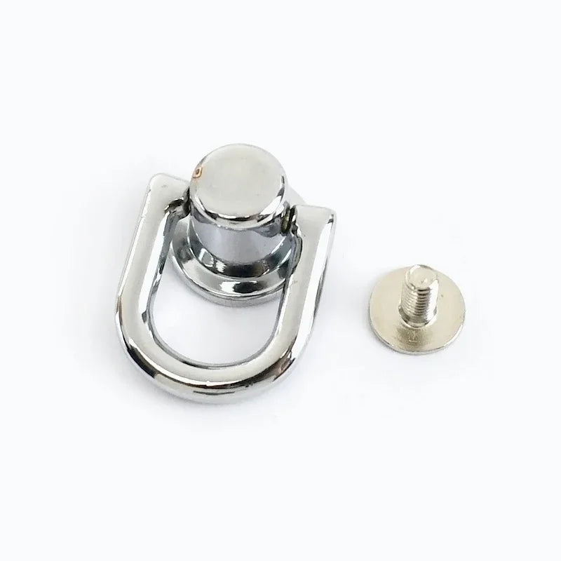 Meetee 10/300Pcs Metal D O Ring Stud Side Clip Bag Screw Nail Rivet Strap Connector Hang Hook Buckle DIY Purse Leather Accessories