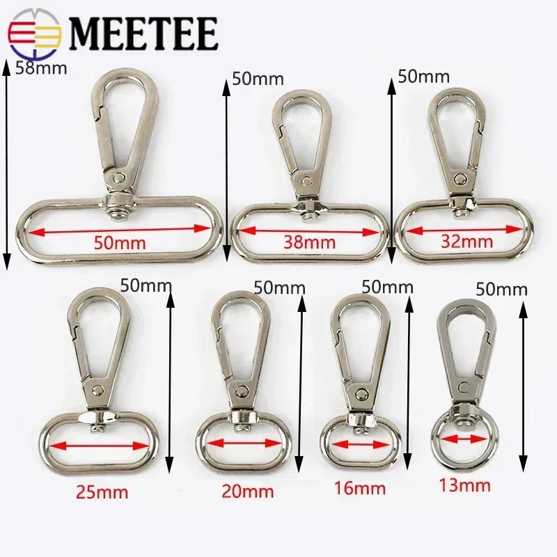 15/500Pcs Carabiner Clip Metal Buckles 13-50mm O Ring Snap Hook Dog Collar Swivel Trigger Lobster Clasp Hanger Buckle Bag Accessories