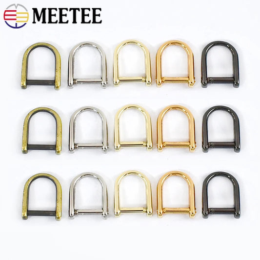 20/600pcs Meetee 8mm O D Ring Buckles Bag Belt Webbing Clothes Hanger Horseshoe Detachable Loop Buckle DIY Hardware Accessories
