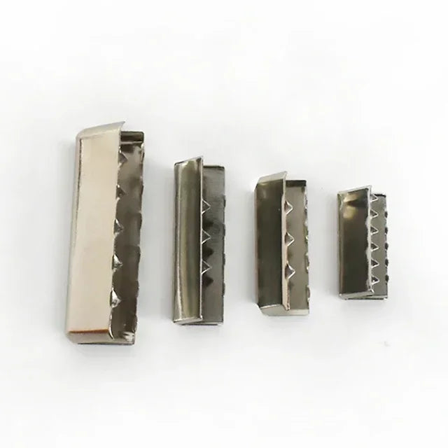 30/590pcs Meetee Metal Belt Clip Buckle Pants Belts Head Tail Stopper Webbbing Cord End Clips Buckles DIY Garment Accessories