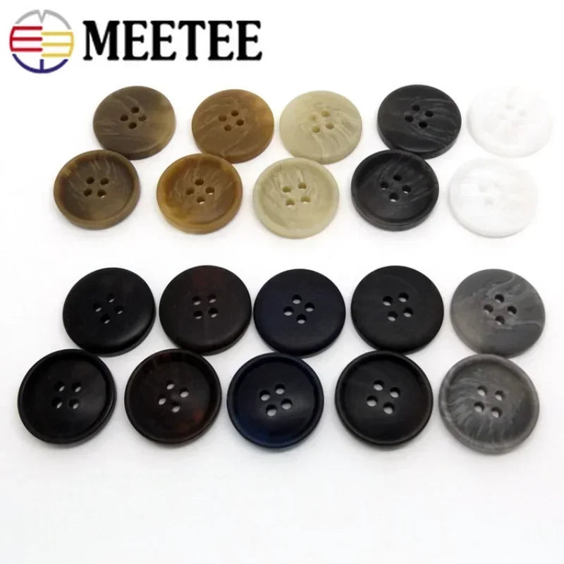 30/1000Pcs 15-25mm Resin 4 Holes Buttons Sewing Accessories for Clothing Uniform Coat Decoration Plastic Button Handmade DIY Craft