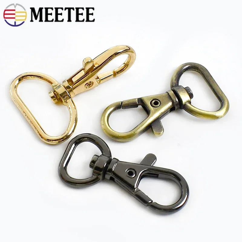 15/500pcs Meetee 13/16/20/25mm Bag Strap Buckle Metal Lobster Clasp Handbag Keychain Swivel Trigger Clips Snap Hook DIY Accessory