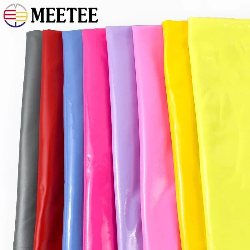 50/1000*145cm Meetee Shiny Glossy Soft Leather Fabric Elastic Faux PU Fabrics for Dress Clothes Cloth Material DIY Sewing Accessories