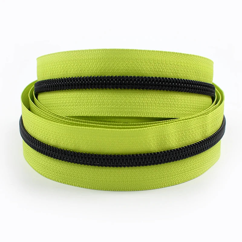 8/200M 5# Nylon Zippers By The Meter Roll Bulk Zip Tapes Clothes Shoes Bag Coil Zips Closures Repair Kit DIY Sewing Accessories