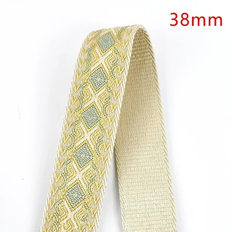 3/100Meters Meetee 38/50mm Jacquard Webbing Tape Bag Ribbon Strap Garment Sewing Decoration Ribbons Tapes Home Textile Accessory