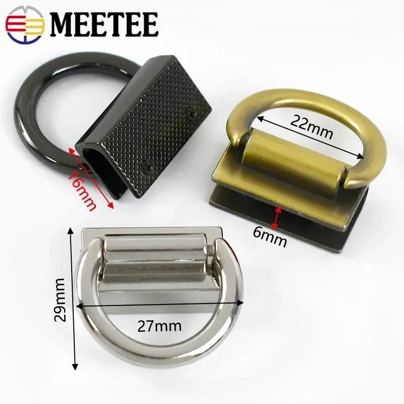 8/200Pcs D Ring Metal Bag Side Edge Hanger Buckle Bags Strap Clip Clasp for Handbag Handle Connector DIY Leather Craft
