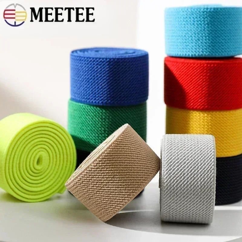 5/150Meters 10-50mm Elastic Bands for Trousers Waist Rubber Band Stretch Webbing Tapes Belt DIY Underwear Clothes Sewing Accessory