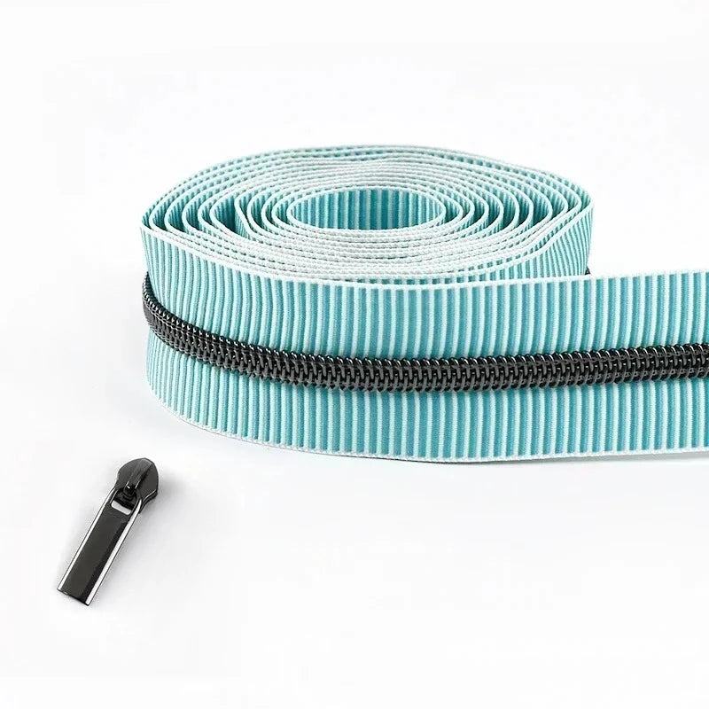 5/20Meters Meetee 5# Striped Nylon Zippers Tape for Sewing Bag Continuous Roll Coil Zip By the Meter DIY Garment Accessories