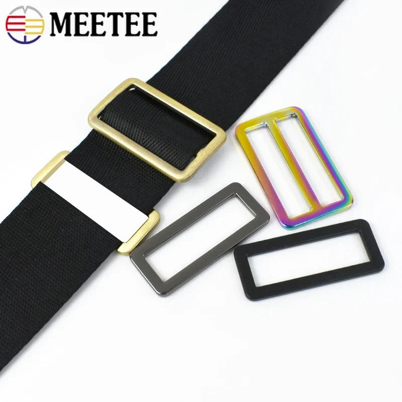 15/500Pcs 20-50mm Metal D Rings Rectangle Loop Tri-Glide Buckle Slider Adjuster Bag Backpack Strap Buckles Garment DIY Accessory