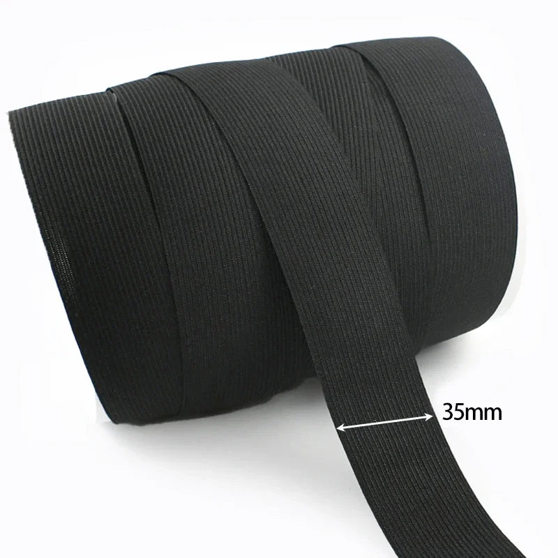 30/1000M Black White Sewing Elastic Band 3mm-50mm Garment Trousers Belt Rubber Bands Mask Strap Stretch Tape HairBand Bungee Cord