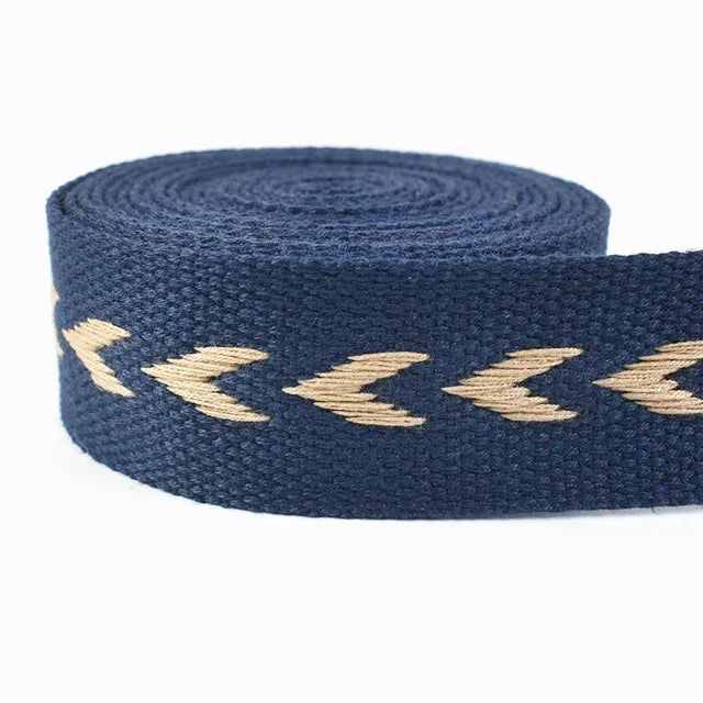 5/100Meters 38mm Polyester Cotton Jacquard Webbing Tapes 2mm Thick Bag Strap Belt Lace Ribbons DIY Garment Textile Sewing Decoration