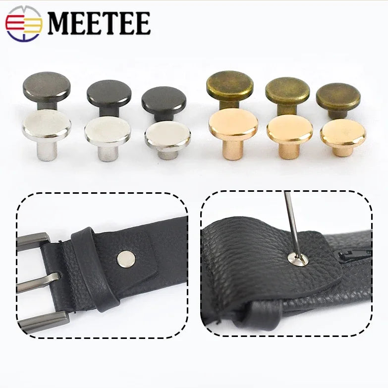 30/600Pcs 5-18mm Copper Belt Rivet Button Flat Screws Nail Buckle DIY Ledger Fixed Binding Rivets Bag Garment Decoration Clasp