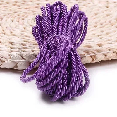 25/930M 3mm Polyester Twisted Braided Cord 3 Shares Ropes for Bag Strap Curtain Decorative Gift Box Rope DIY Sewing Accessory