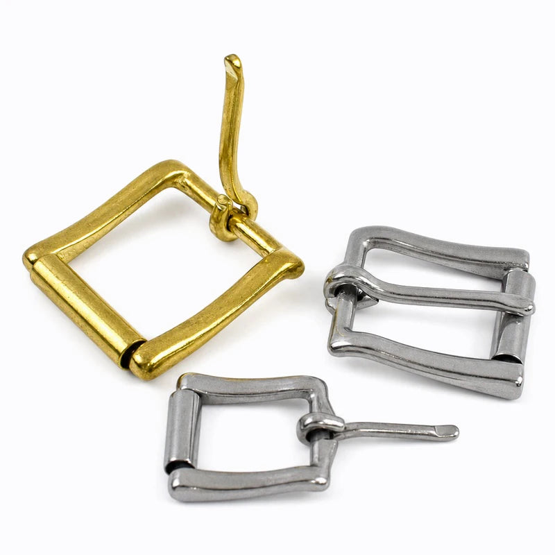 3/100Pcs 13-38mm Stainless Steel Brass Belt Roller Buckle Single Pin Heel Bar Buckles Leather Craft Bag Strap Webbing Hardware