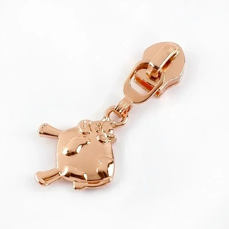 15-500Pcs 5# Rose Gold Zippers Sliders for Nylon Zip Tape Clothes Bag Sewing Zipper Replacement Puller Zips Repair Kit Accessories