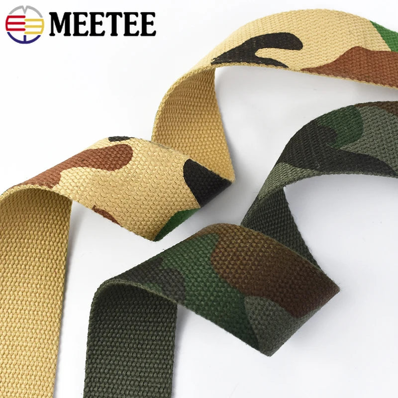 3/100Meters 25-38mm Camouflage Polyester Webbing Tape Clothing Ribbon Bag Bias Binding Band Dog Collar Decor Strap DIY Accessories