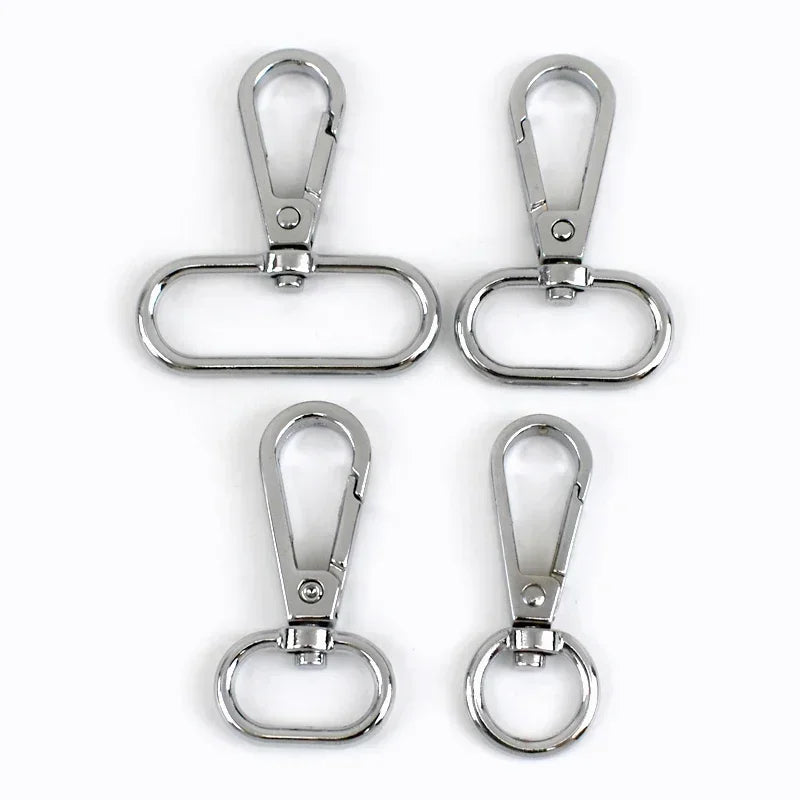 15/500Pcs Carabiner Clip Metal Buckles 13-50mm O Ring Snap Hook Dog Collar Swivel Trigger Lobster Clasp Hanger Buckle Bag Accessories