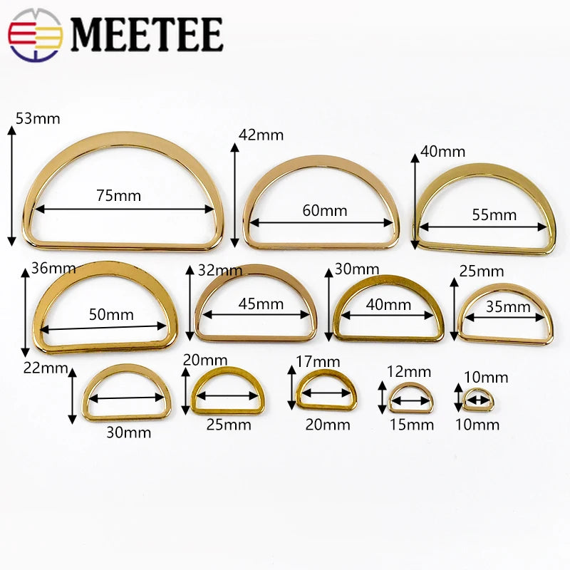 30/670Pcs 15-50mm Metal D Ring Adjustable Buckles Clasp for Shoes Bags Backpack Straps Webbing Ribbon Hardware DIY Accessories
