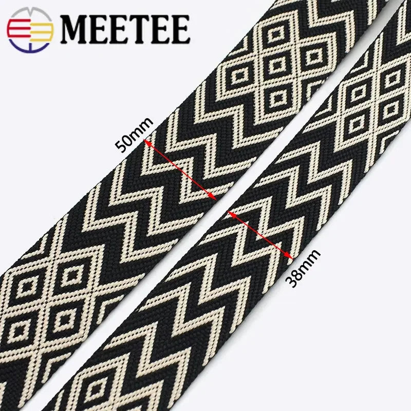 5/150M 2.2mm Thick 38/50mm Polyester Jacquard Webbing Canvas Ribbon for Strap Belt Tape Bag Backpack DIY Sewing Biasband Accessories