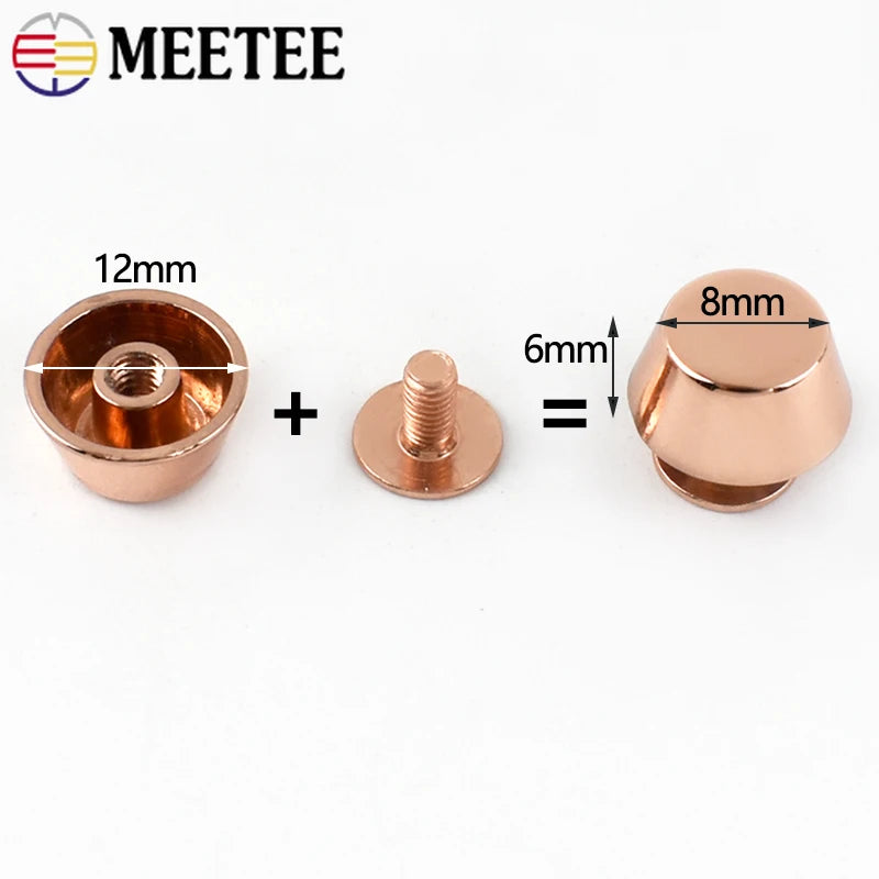 30/1000Pcs Metal Nails Buckles Bag Purse Bottom Protecting Feet Nail Stud Belt Screwback Button Rivet Spike Hardware Accessories
