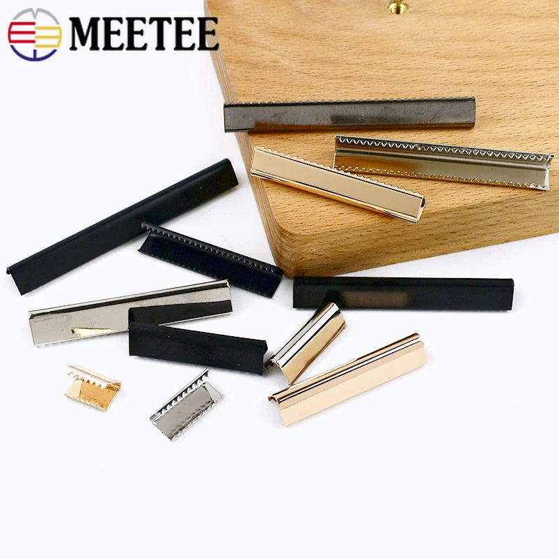 30/800Pcs 10-60mm Metal Tail Clip Buckles for Strap Suspenders Belt Tails End Lock Wallet Leather Cord Stopper DIY Accessories