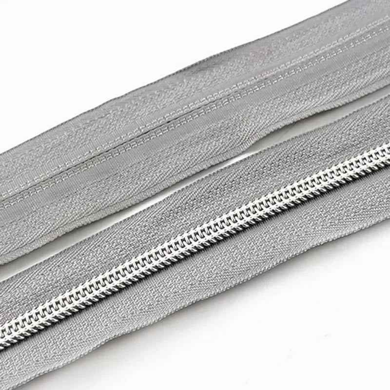 8/300M 5# Nylon Zippers Tapes Gold Silver Teeth Zipper for Sewing Bag Zips Purse Garment Zip Repair Kit DIY Accessories