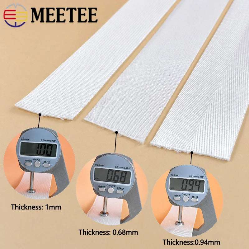 8/200Meters White Nylon Webbing 20-50mm Bag Shoulder Strap Tape Clothes Decorative Sewing Ribbon Bias Binding Accessories