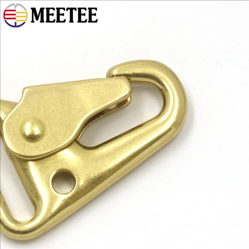2/60Pcs 29/50mm Solid Brass Olecranon Snap Hook Outdoor Carabiner Keychain Luggage Backpack Hawl Shape Buckle DIY Accessories