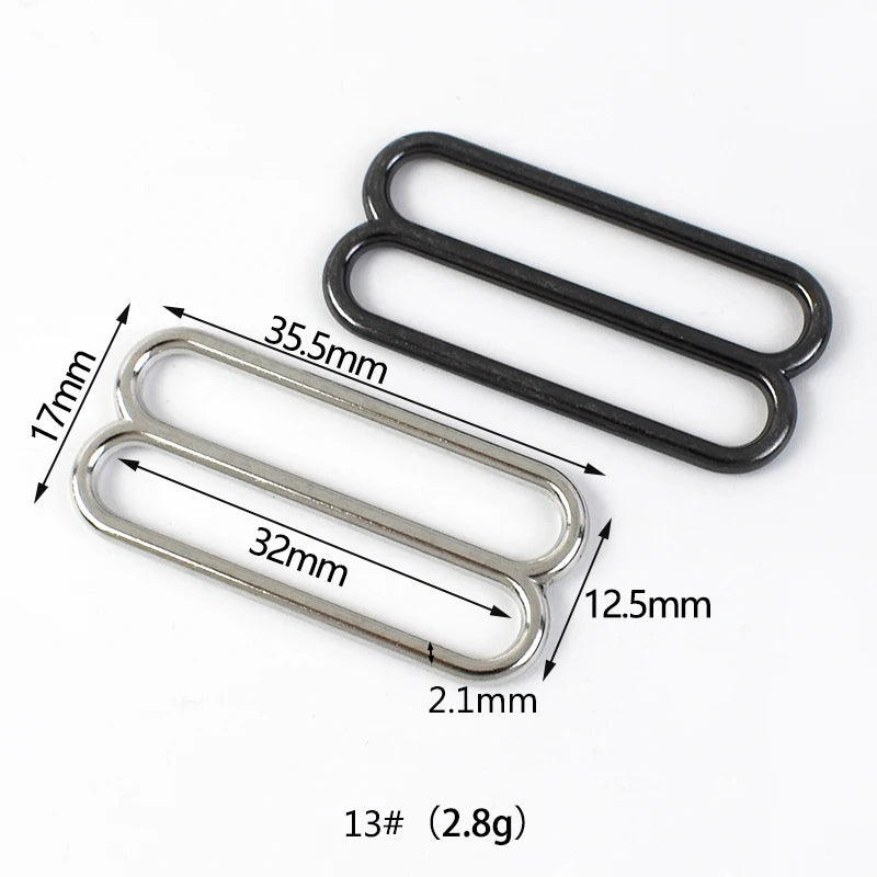 30Pcs Meetee 6-50mm Metal 8-shaped Tri-Glide Buckles Bra Rings Sliders Strap Adjust Hook Buckle Clsap DIY Bags Garment Accessory