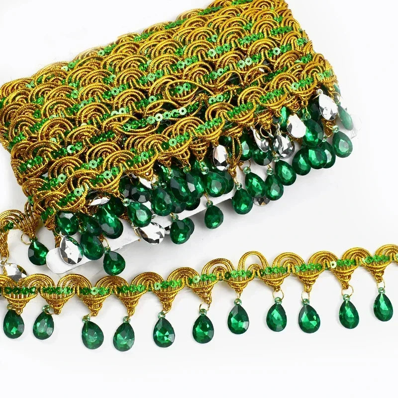 3/100Meters 45mm Fringe Tassel Lace Trim For Clothes Rhinestone Decorative Ribbons Wedding Dress Curtain DIY Sewing Accessories