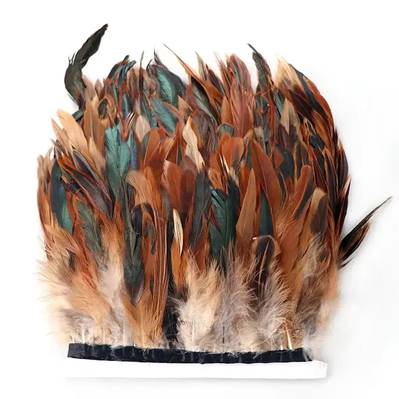3/100M Meetee 5-6inch Natural Rooster Feather Tassel Lace Trim Fringe Ribbon for Party Dance Clothes Handmade Crafts Accessories