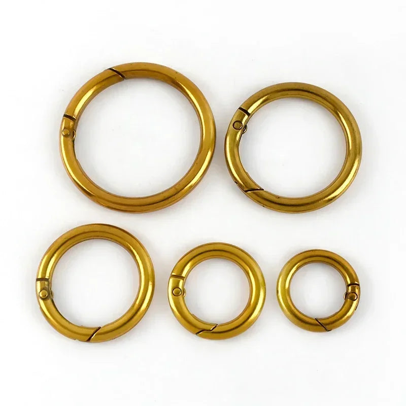 20/640Pcs 16-50mm Metal O Ring Buckles Circle Openable Keychain Rings Bag Strap Belt Snap Clasp Clip Hook Dog Collar Accessories