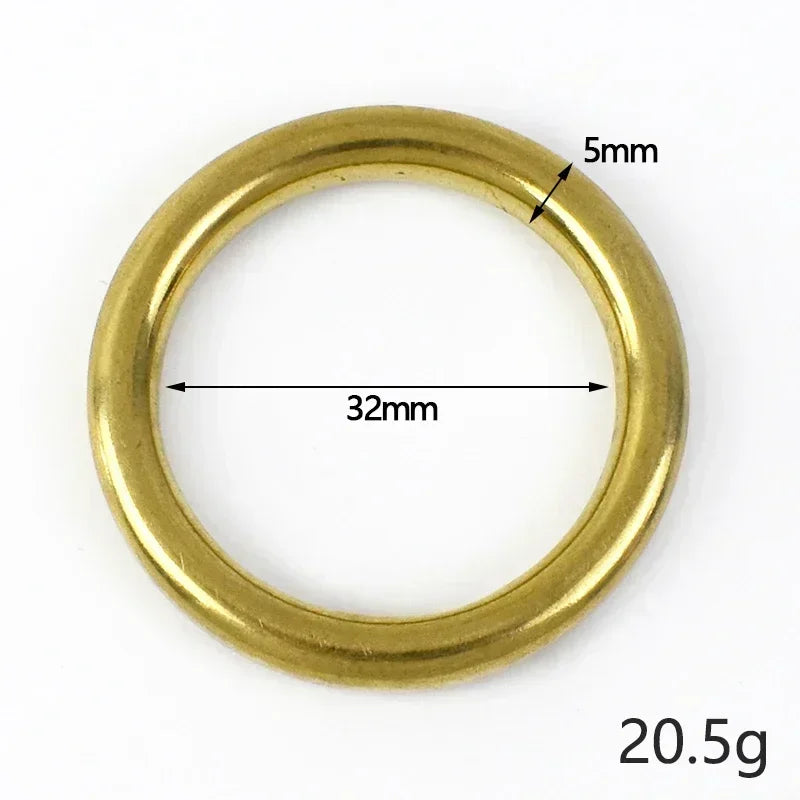 20/700Pcs Solid Brass O Ring Seamless Rings Buckle Hook Belt for Webbing Bag Stap Pet Collar Keychain Clasp DIY Leather Hardware