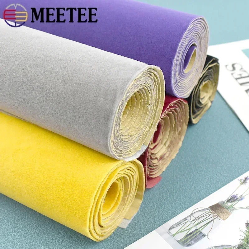 90/1350cm*150cm 0.5mm Thick Self Adhesive Velvet Fabric Sticky Flock Fabrics DIY Jewelry Box Sofa Table Car Drawer Liner Backing