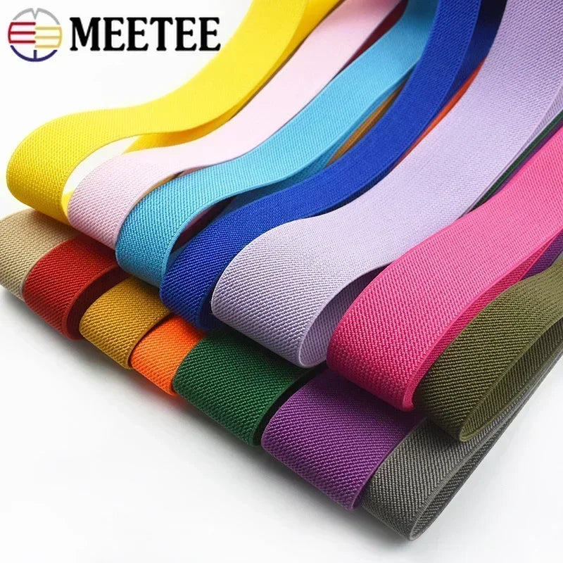 5/150Meters 10-50mm Elastic Bands for Trousers Waist Rubber Band Stretch Webbing Tapes Belt DIY Underwear Clothes Sewing Accessory