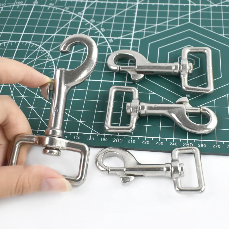 2/80Pcs Stainless Steel Trigger Buckles for Leather Hardware Carabiner Clips Snap Hook Large Swivel Lobster Clamp Clasp Accessory