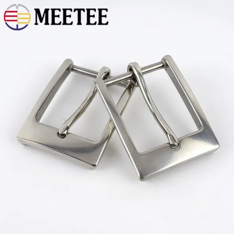 Meetee 1pc/30pcs 35mm Stainless Steel Belt Buckles Men Pin Buckle Belts Head DIY Leather Craft Hardware Decor Accessories ZK842
