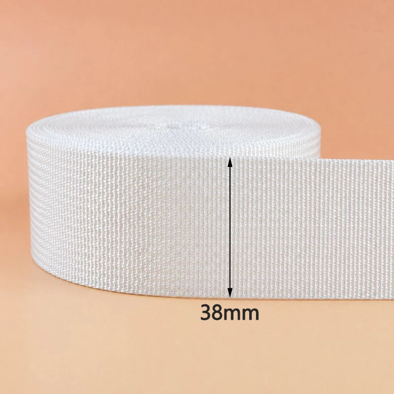 8/200Meters White Nylon Webbing 20-50mm Bag Shoulder Strap Tape Clothes Decorative Sewing Ribbon Bias Binding Accessories
