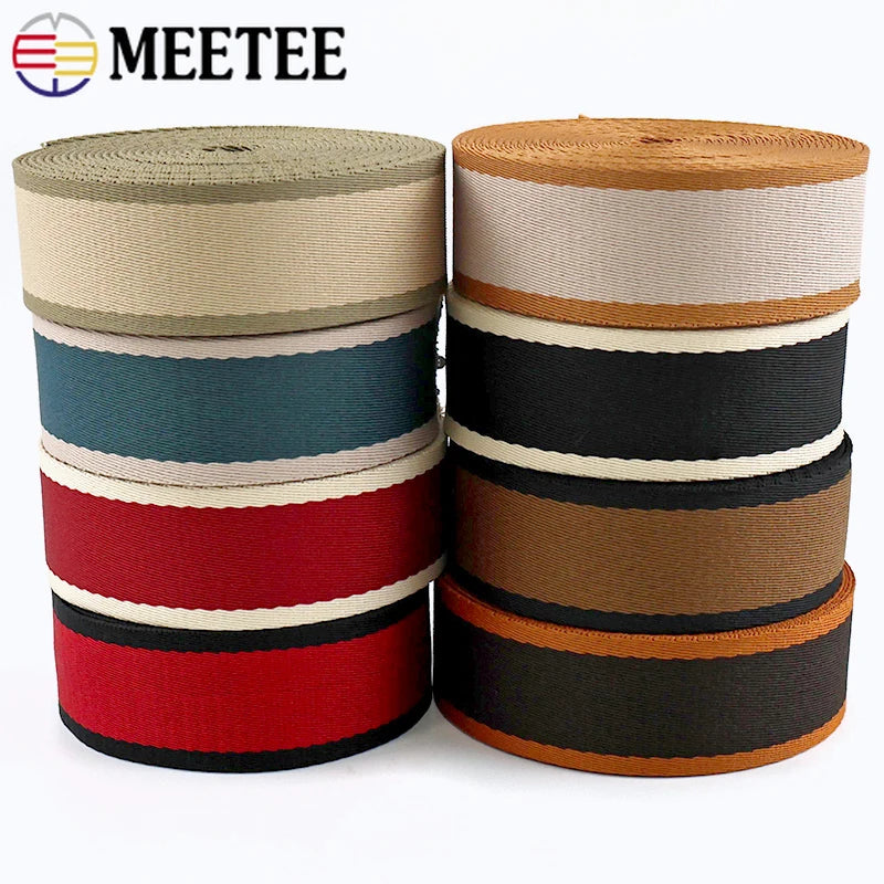 5/100M 38mm Jacquard Webbing Tape 1.8mm Thick Pet Collar Ribbon Band Bias Binding Bag Strap DIY Clothing Sewing Accessories