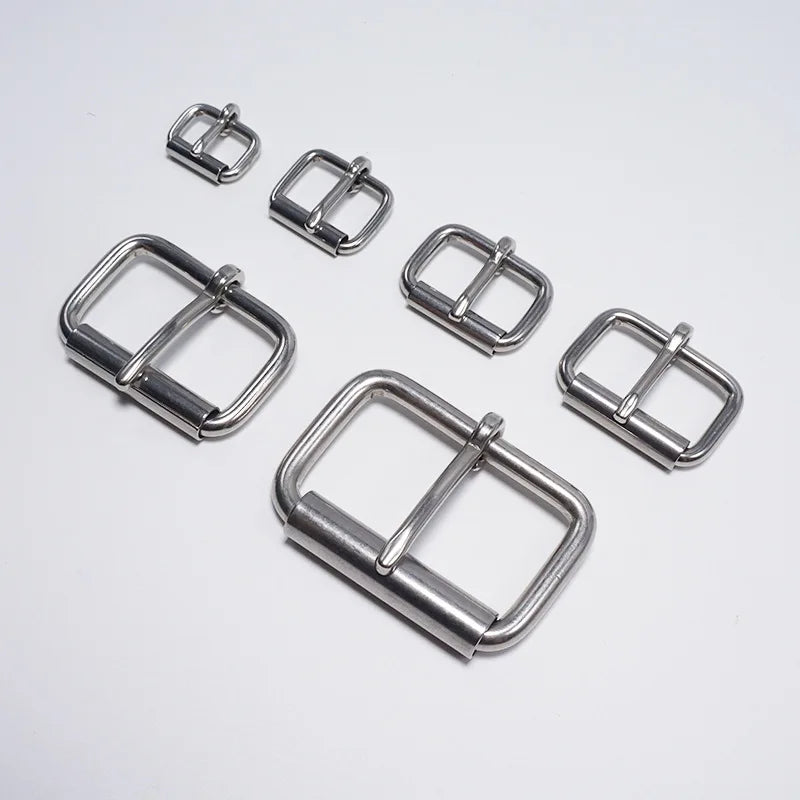 2/70Pcs Stainless Steel Roller Buckles Belts Hardware Pin Buckle for Webbing Strap Adjustment Shoe Clasp