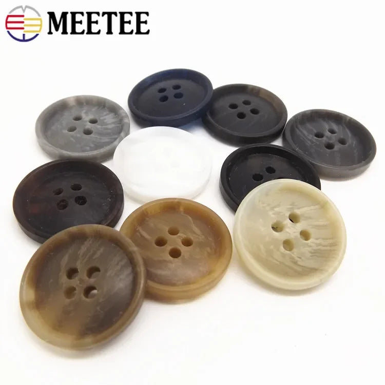 30/1000Pcs 15-25mm Resin 4 Holes Buttons Sewing Accessories for Clothing Uniform Coat Decoration Plastic Button Handmade DIY Craft