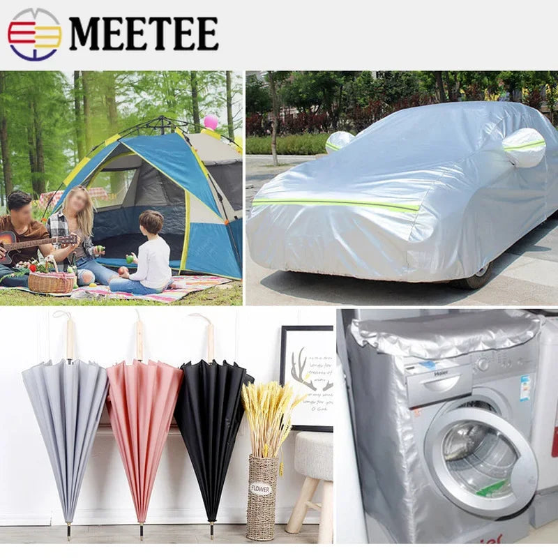 300/5000cm*148cm 190T Thin Waterproof Silver-coated Fabric Outdoor Sunscreen Sunshade Ripstop Umbrella Cloth Tent Material
