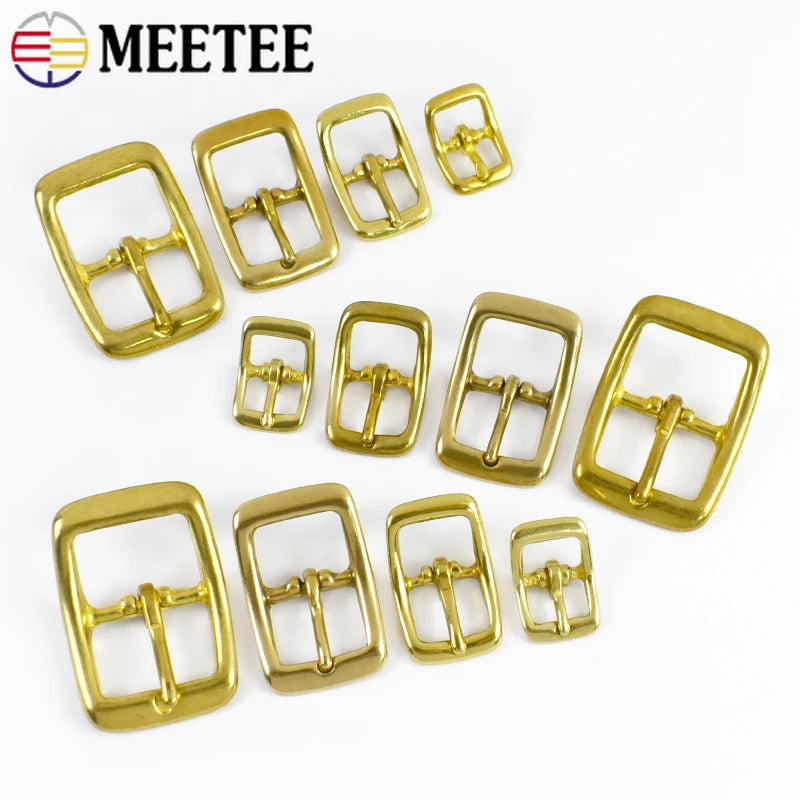 8/150Pcs Brass Belt Buckle 13/16/20/25mm Tri Glide Middle Center Pin Buckles for Leather Craft Bag Strap Carabiner Clip Clasp