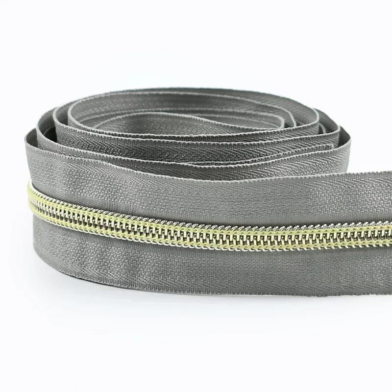 8/300Meters 5# Nylon Zippers Colorful Tooth Coil Zipper for Garment Bags Zip Tape Repair Kit DIY Clothes Tailor Sewing Accessory