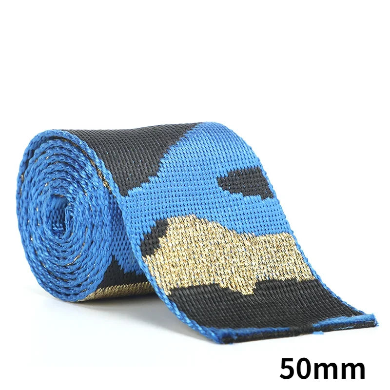 Meetee 2/50Meters 38/50mm Nylon Polyester Jacquard Webbing Camouflage Tapes for Backpack Strap Garment Ribbon Sewing Decoration Band