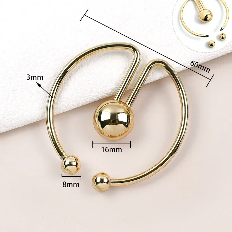 5/150Pcs Metal Ring Buckles U-shaped Detachable Decorative Clasp Irregular Spiral Button Shirt Collar Swimsuit Connection Hooks