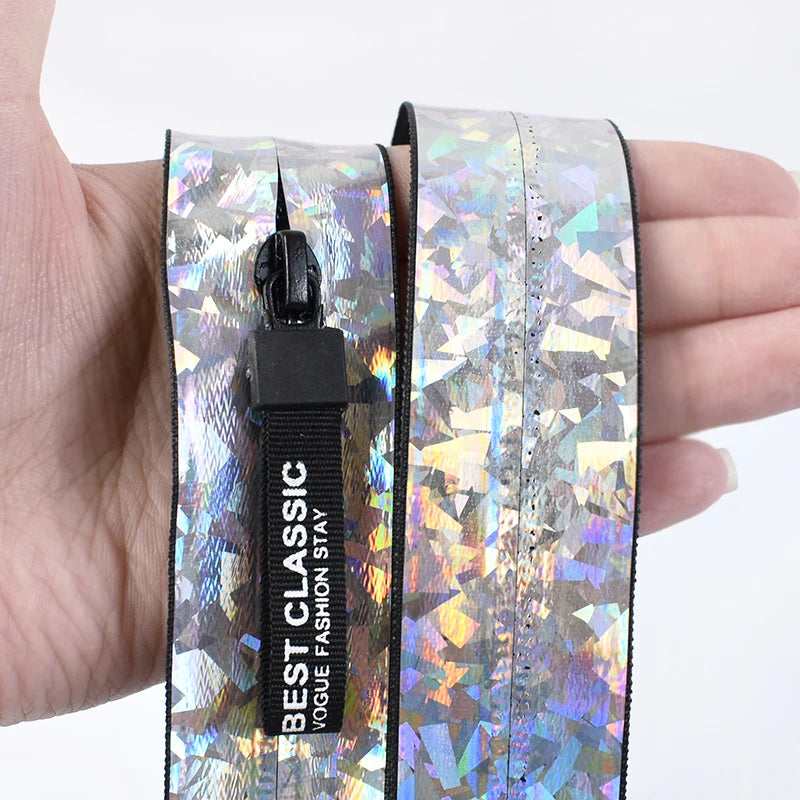 5/20Meters Meetee 5# Reflective Zipper Waterproof Nylon Zippers with Puller Bag Clothes Decoration Zips DIY Sewing Accessories